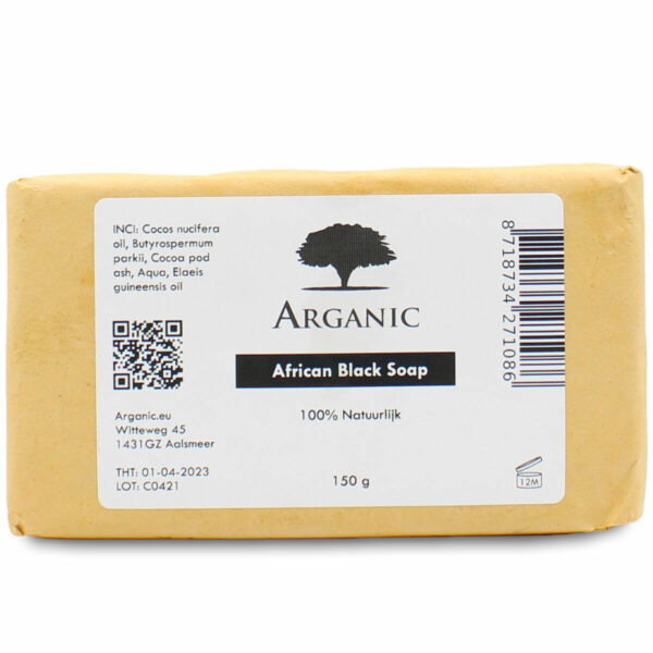 arganic african black soap 100% natuurlijk 150g