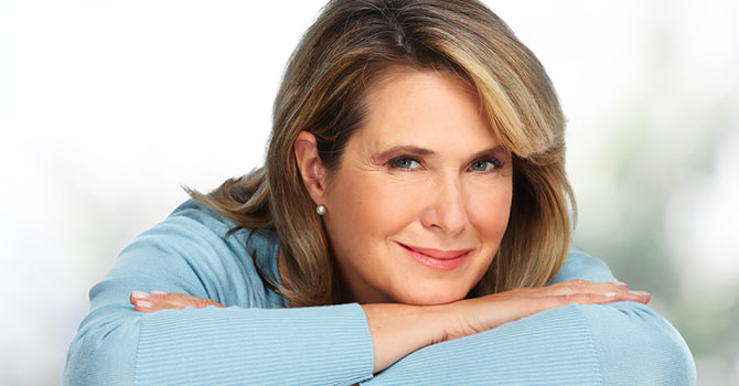 vrouw middelbare leeftijd gezonde huid